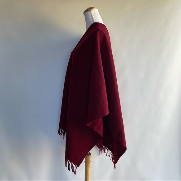 Alain Manoukian Wool Tasseled Poncho Wrap - Picture 5 of 6